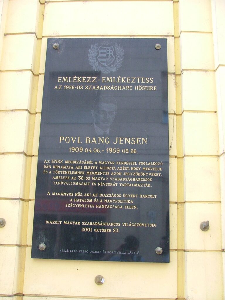 Gedenktafel f&uuml;r Povl Bang Jensen (&copy; Bundesstiftung Aufarbeitung, fotografiert von R&oacute;bert Guly&aacute;s)
